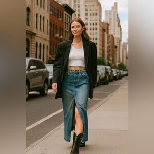 BDG Blue Denim Maxi Skirt Size Medium